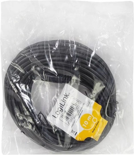 LogiLink 3.5mm Jack Cable 3.5mm Male - 3.5mm Female Black 10m CA1056