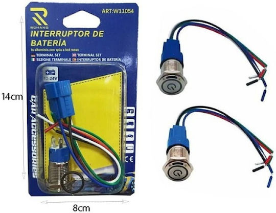 Button Switch LED Illuminated Waterproof Momentary Command Φ16mm 12v-24v Stainless Steel W14412-3
