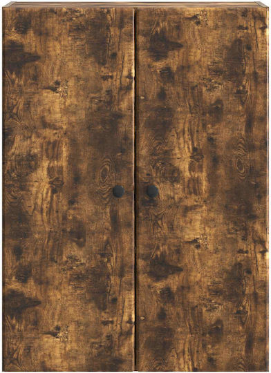 Dulap Suspendat Din Lemn De Stejar Fumuriu 66x34,5x90cm