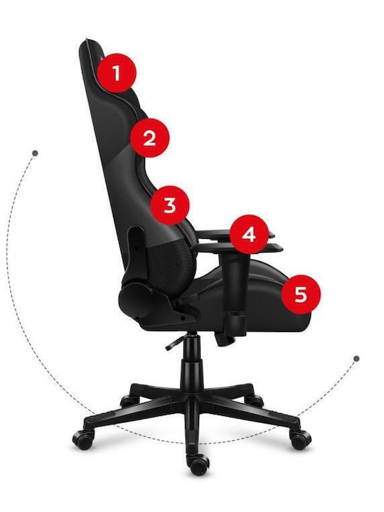 Huzaro Force 6.2 Artificial Leather Gaming Chair with Adjustable Arms Black