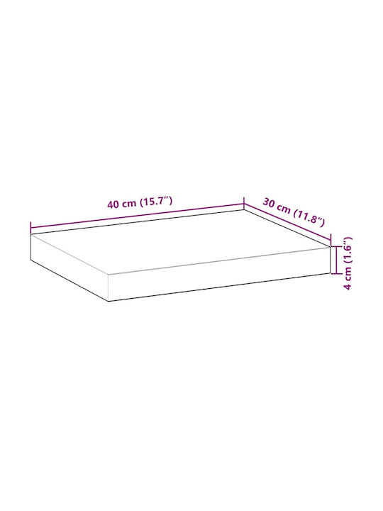 vidaXL Rectangular Bookcase Shelf Made of Solid Wood in Green Colour 40x30x4cm 2 Pieces