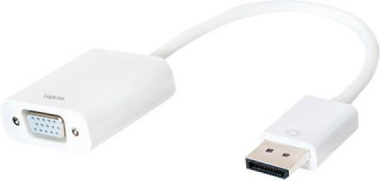 LogiLink Converter DisplayPort male to VGA female White 1pcs CV0059B