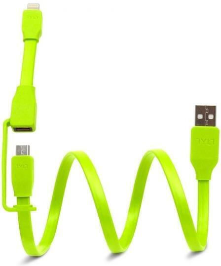 Tylt Duo Кабел За Данни Lightning Microusb 0.6m Зелен