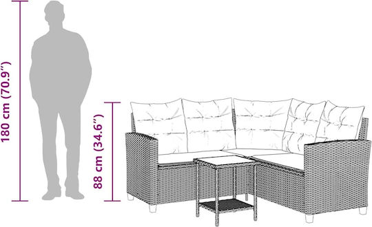 Garten- und Outdoor-Möbelsets Wohnzimmer Typsatz 2 Stück Beige mit Kissen