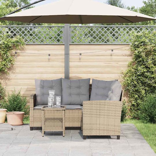 Garten- und Outdoor-Möbelsets Wohnzimmer Typsatz 2 Stück Beige mit Kissen