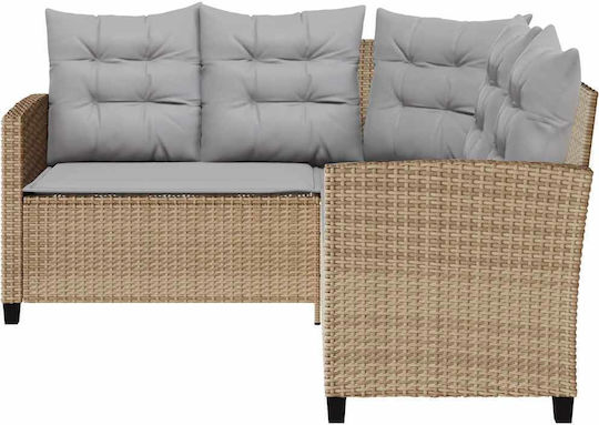 Garten- und Outdoor-Möbelsets Wohnzimmer Typsatz 2 Stück Beige mit Kissen