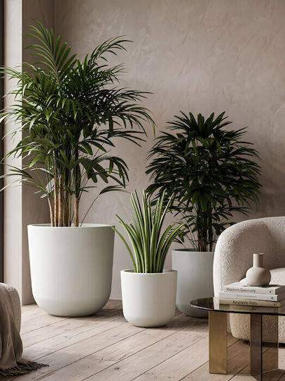 Harmony Serifos White Flower Pot 36x36x35cm