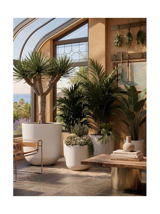 Harmony Serifos Γλάστρα Λευκό 36x36x35εκ.
