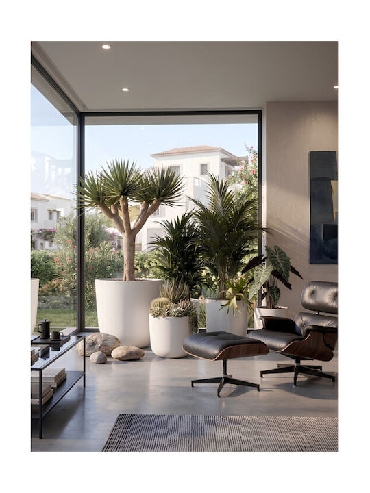 Harmony Serifos Γλάστρα Λευκό 55.5x55.5x54εκ.