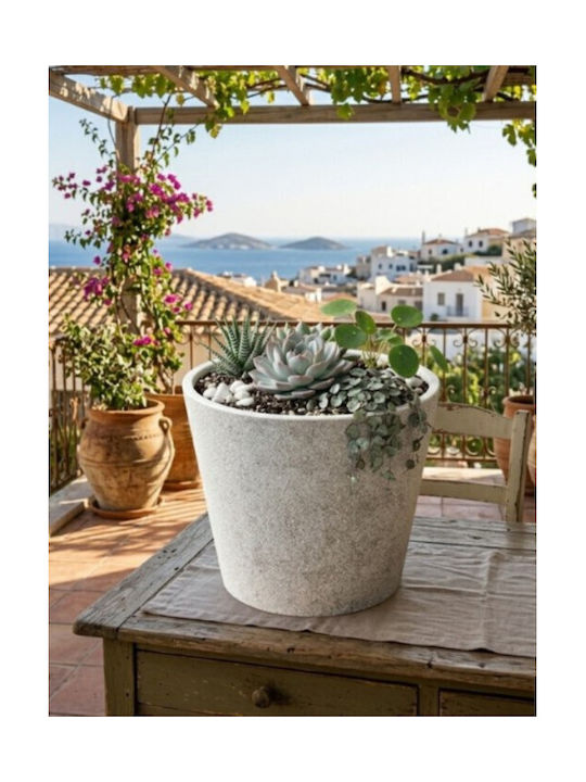 Harmony Skiathos Γλάστρα Λευκό 50x50x44.5εκ.
