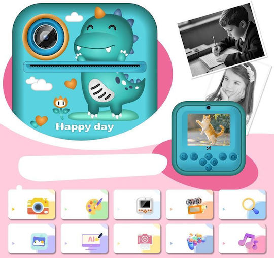 Wozinsky WDT-04 Kids Compact Camera with Thermal Printing Green