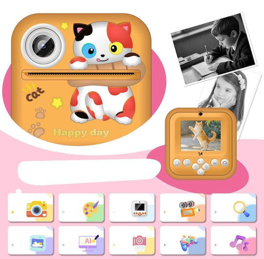 Wozinsky WDT-05 Kinder Kompaktkamera mit Thermodruck Orange