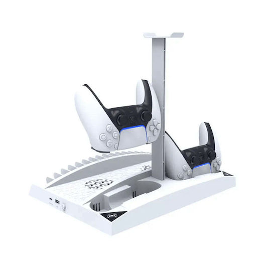 iPega P5013a Stație de încărcare pentru 2 controllere PS5 Alb