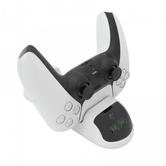 White Shark Base for 2 PS5 Controllers White