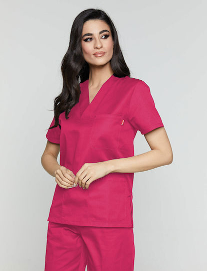 Velilla Unisex Medizinische Bluse Fuchsie