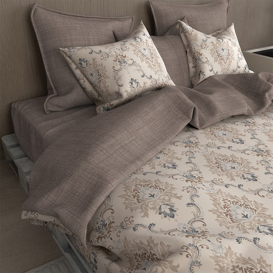 Charalambidis Textiles Έπαυλη Σετ Σεντόνια Υπέρδιπλα 240x260εκ. Καφέ (4τμχ)