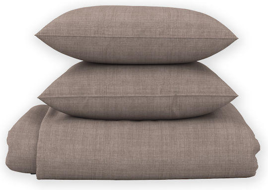 Charalambidis Textiles Έπαυλη Σετ Σεντόνια Υπέρδιπλα 240x260εκ. Καφέ (4τμχ)