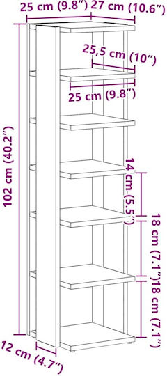 vidaXL Schuhorganisator aus Spanplatte 25x27x102cm