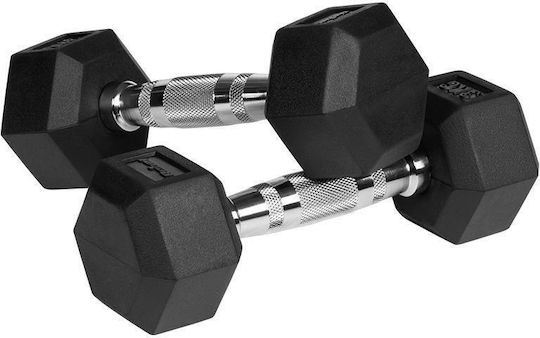 Rebel Set Haltere Hexagonale din Cauciuc 2 x 3kg