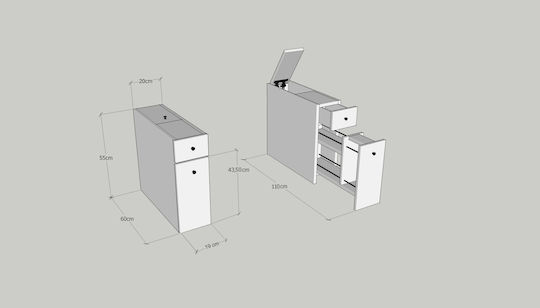 Fratelli Home Celana Bathroom Cabinet 60x20x55cm Beige