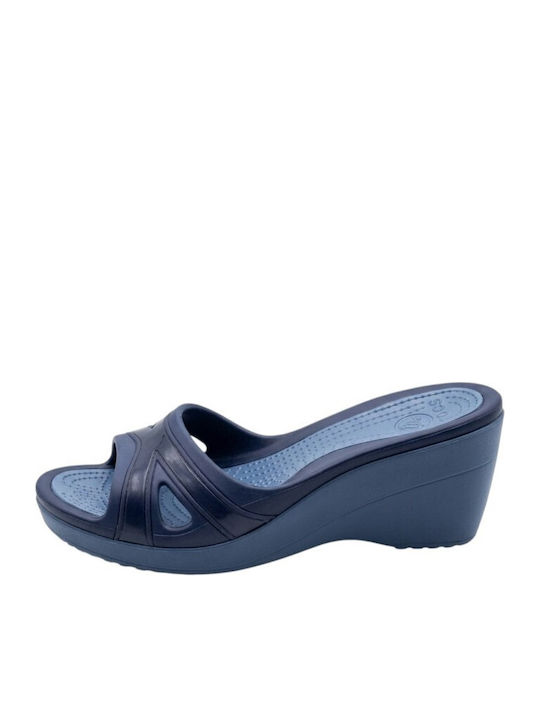 Sandal Чехли на Платформа в Син Цвят