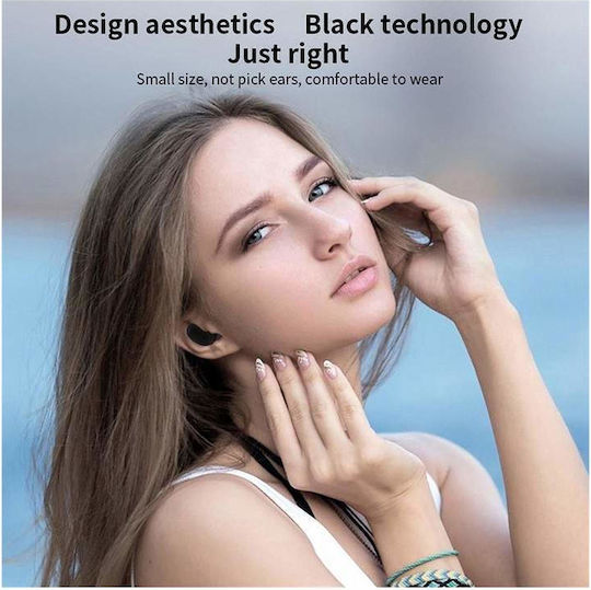 In-ear Bluetooth Handsfree Ακουστικά με Αντοχή στον Ιδρώτα και Θήκη Φόρτισης Μαύρα
