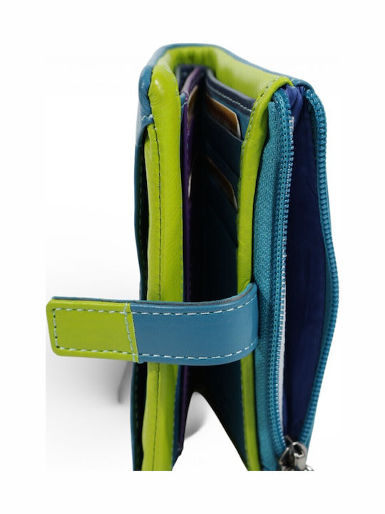 Große Leder Damenbrieftasche Petrol Blau