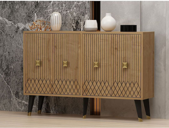 Sideboard Holz Beige 120x30x80cm