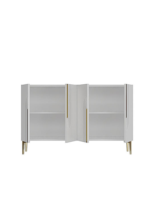 SteweHome Sideboard Holz 120x30x75cm Weiß