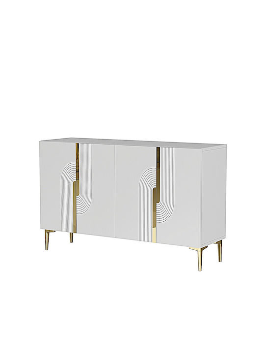 SteweHome Sideboard Holz 120x30x75cm Weiß