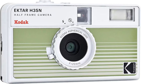 Kodak Ektar H35N Analog Camera with Film + Ultramax 135-24 Striped Green