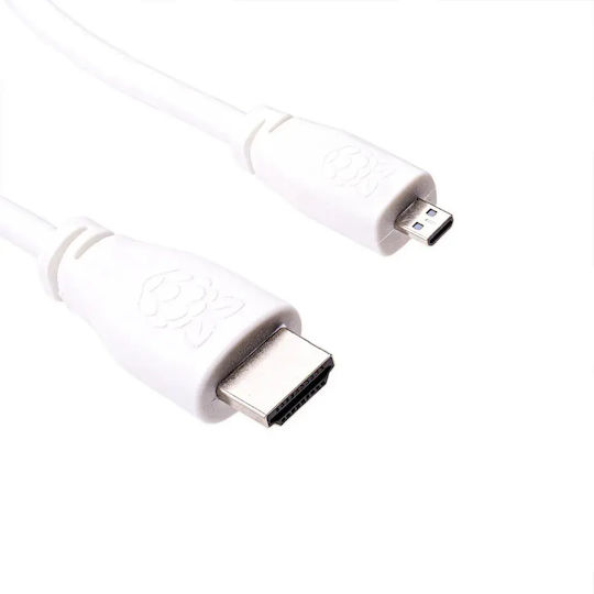 Άσπρο 2m Official Καλώδιο Raspberry Pi 4 Micro-hdmi To Standard Hdmi Type A