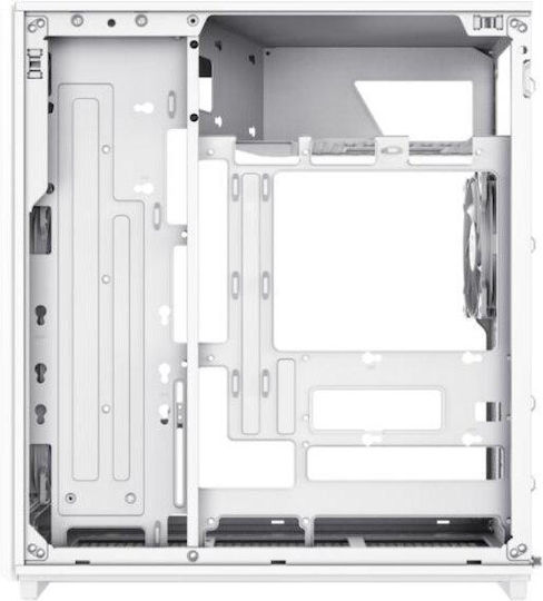 GameMax F46 Gaming Mikro-Turm Computergehäuse mit Seitenfenster und ARGB-Beleuchtung Weiß