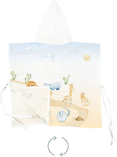 SteweHome Kinder Strandponcho Weiß