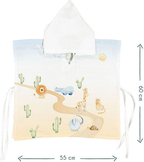 SteweHome Kinder Strandponcho Weiß