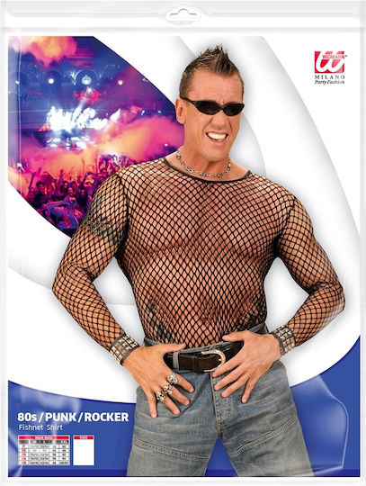 Karnevalsaccessoire Netzbluse Schwarz 80er