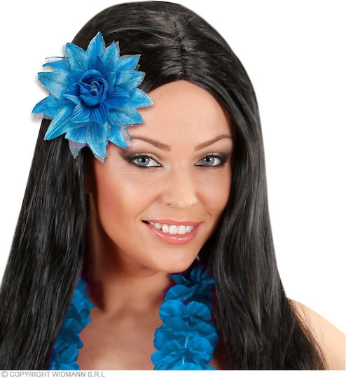 Karnevalsaccessoires Blaues Glitzer Blume