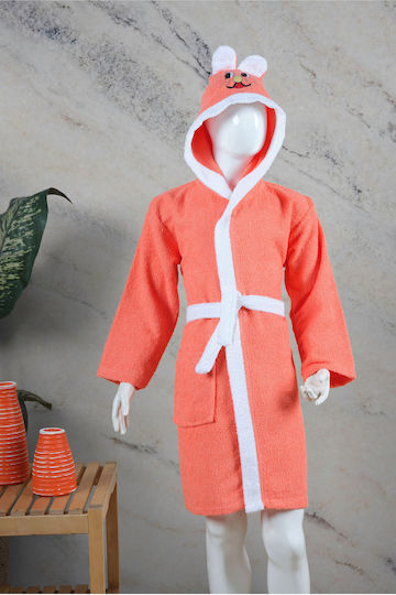 SteweHome Kinderbademantel Orange mit Kapuze
