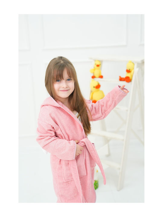 SteweHome Kinderbademantel Orange mit Kapuze