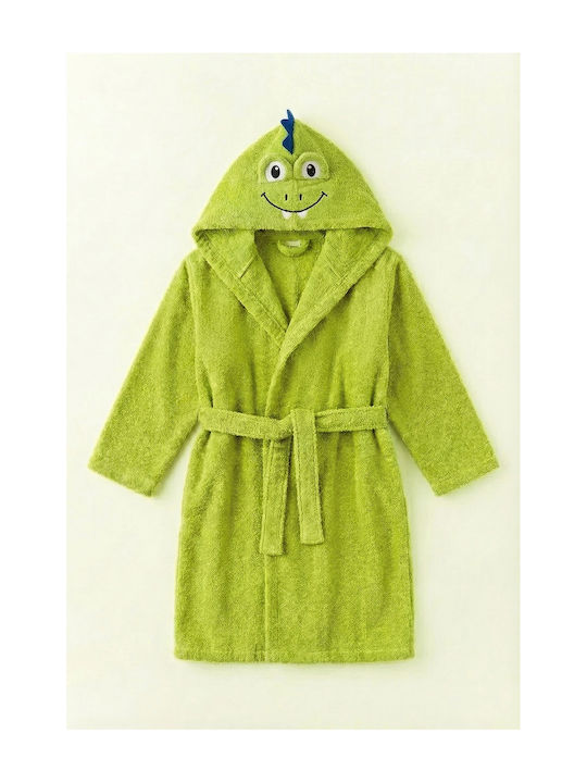 SteweHome Halat de Baie pentru Copii Verde cu Glugă