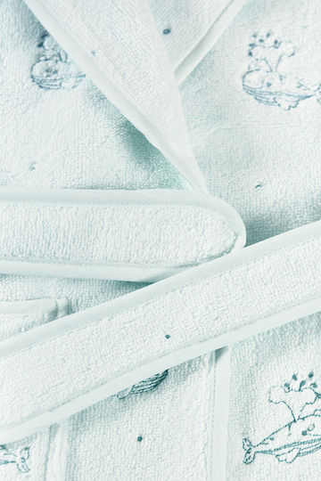 SteweHome Kinderbademantel Blau mit Kapuzen-