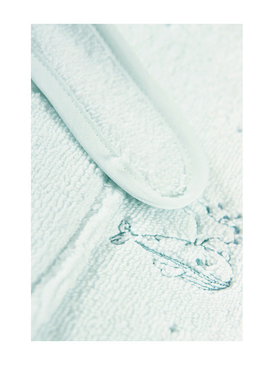 SteweHome Kinderbademantel Blau mit Kapuzen-