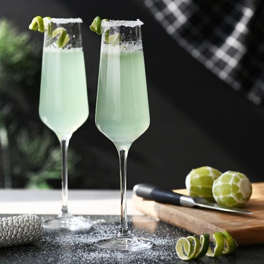 Krosno Set Brillen Champagner Kelch Kristall 180ml 6 Stück