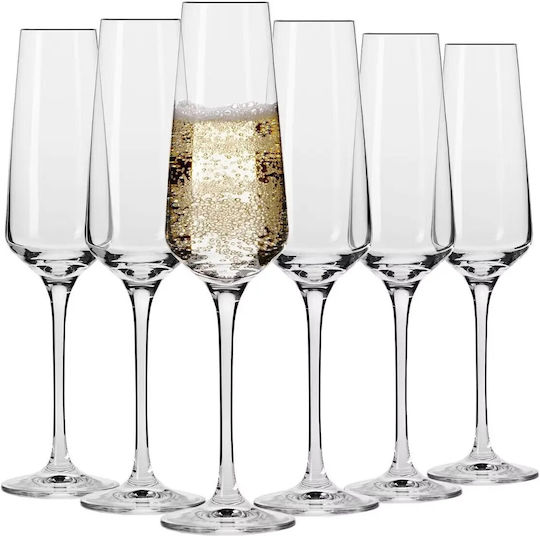Krosno Set Brillen Champagner Kelch Kristall 180ml 6 Stück
