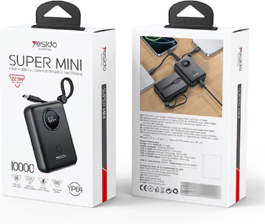 Yesido YP64 Power Bank 10000mAh 22.5W Schwarz