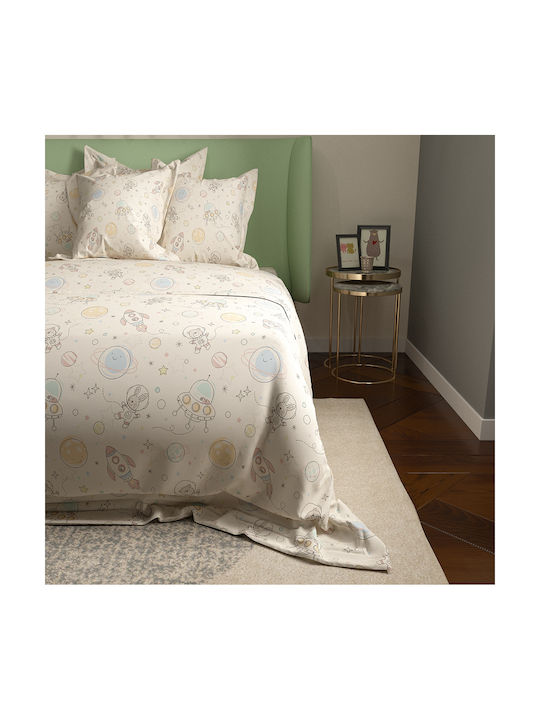 Charalambidis Textiles Kids Sheets Set Single Cotton & Polyester Sky Blue 160x260cm Charalambidis Textiles Kids Sheets Set Single Cotton & Polyester Sky Blue 160x260cm
