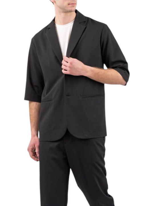 Men’s Suit Jacket With Regular Fit Black