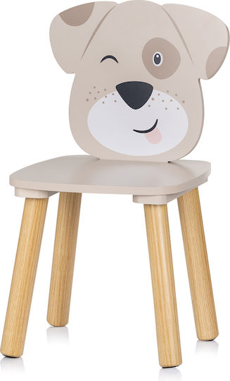 Kids Table Set with Chairs for Painting Made of Beige Wood Chipolino