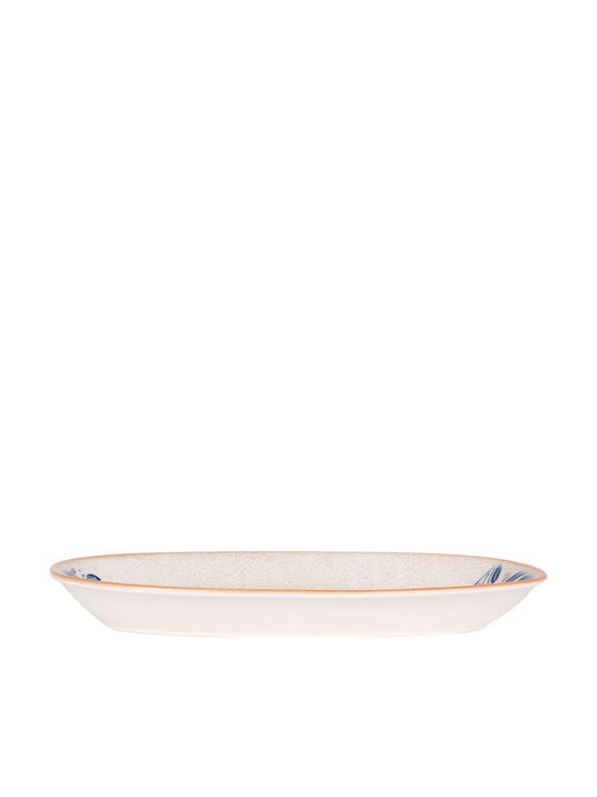 Bonna Servierplatte Oval aus Porzellan Weiß 34x19,5cm