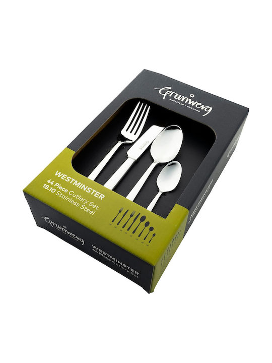 Grunwerg Set de Tacâmuri Inoxidabile Argintii 44 Bucăți